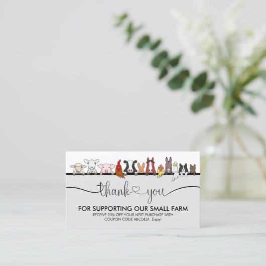 Boerderij Animal Veterinary Hartelijk dank Visitekaartje (Staand voorkant)