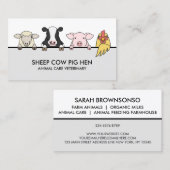 Boerderij Animal Veterinary Sheep Koe Pig Hen Visitekaartje (Voorkant / Achterkant)