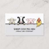 Boerderij Animal Veterinary Sheep Koe Pig Hen Visitekaartje (Voorkant)