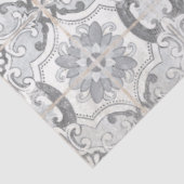 Boerderij  Antiek Grijs Witte Tegel Patroon Tissuepapier (Detail)