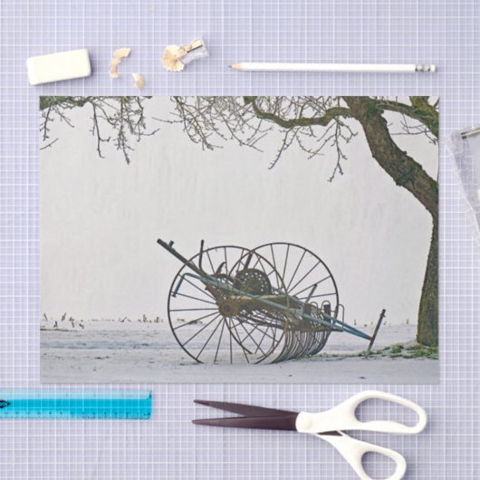 Boerderij apparatuur sneeuwfoto Tissuepapier (Craft)