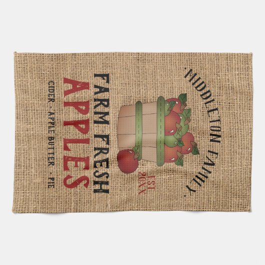 Boerderij 🍎 appelen, vers theedoek (Horizontaal)