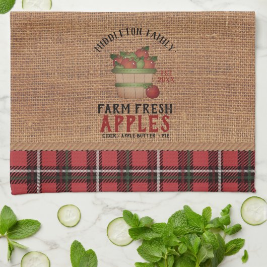  boerderij 🍎 appels theedoek (Gevouwen)