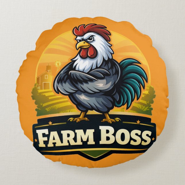 Boerderij baas overzicht  rond kussen (Voorkant)