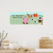 Boerderij Babies Barnyard Barn Yard Birthday Banne Poster (Keuken)