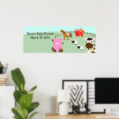 Boerderij Babies Barnyard Barn Yard Birthday Banne Poster (Thuiskantoor)