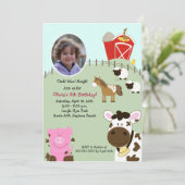 Boerderij Babies Barnyard *PHOTO* Birthday 5x7 Kaart (Staand voorkant)