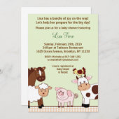 Boerderij Babies Farm Animals Baby Shower Invitati Kaart (Voorkant / Achterkant)