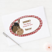 Boerderij Babies Horse Custom Oval Favor Stickers (Envelop)