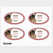 Boerderij Babies Horse Custom Oval Favor Stickers (Vel)