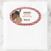 Boerderij Babies Horse Custom Oval Favor Stickers (Tas)