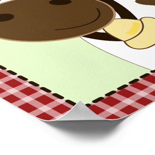 BOERDERIJ BABIES-KOE 8x10 BABY NURSERY-RUIMTE Poster (Hoek)