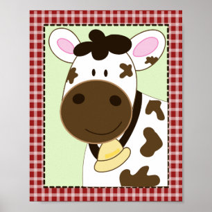 BOERDERIJ BABIES-KOE 8x10 BABY NURSERY-RUIMTE Poster