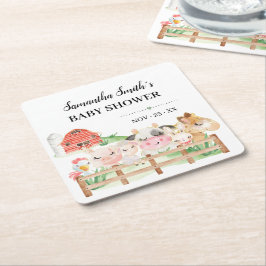 Boerderij Baby Baby shower Kartonnen Onderzetters