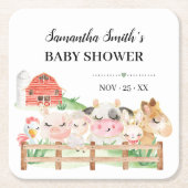 Boerderij Baby Baby shower Kartonnen Onderzetters (Voorkant)
