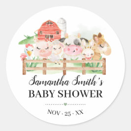 Boerderij Baby Baby shower Ronde Sticker