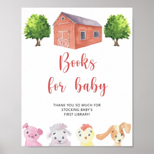 Boerderij - Baby bibliotheek Poster (Voorkant)