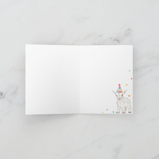 Boerderij Baby Geit Foto Verjaardag Bedankt Card (Binnen)