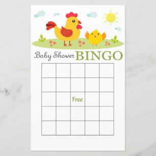 Boerderij baby shower bingo-kaart