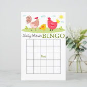 Boerderij baby shower bingo-kaart (Staand voorkant)