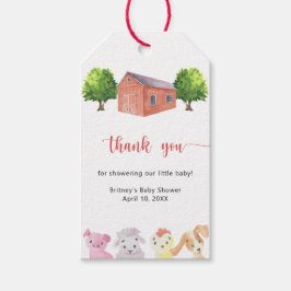 Boerderij baby shower - dank je cadeaulabel