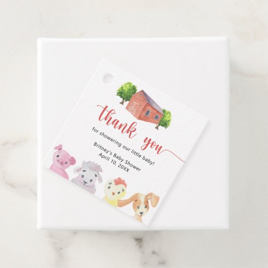 Boerderij baby shower - Dank u Bedankjes Labels (In situ)