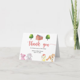 Boerderij baby shower - Dank u Bedankkaart