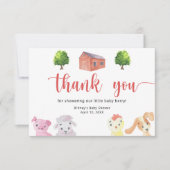 Boerderij baby shower - Dank u Bedankkaart (Voorkant)