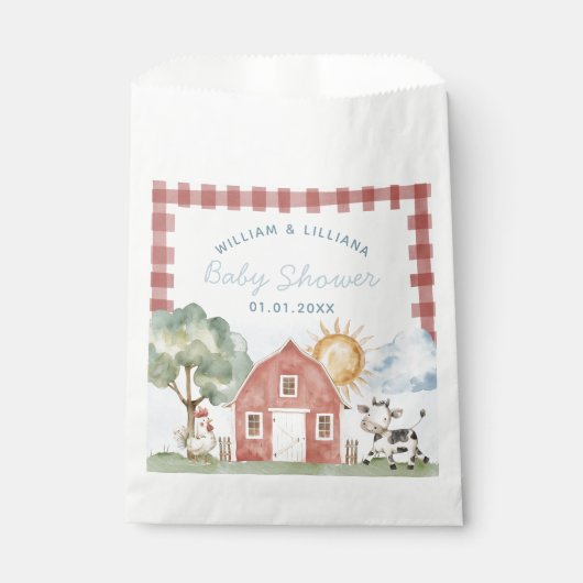 Boerderij Baby shower Dank u Bedankzakje (Voorkant)