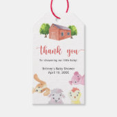 Boerderij baby shower - Dank u Cadeaulabel (Voorkant)