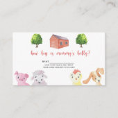 Boerderij - baby shower hoe groot is mama's buik informatiekaartje (Voorkant)