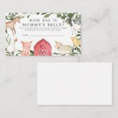 Boerderij Baby shower Hoe groot is mama's buik Kaa Informatiekaartje (Voorkant / Achterkant)