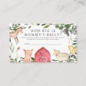 Boerderij Baby shower Hoe groot is mama's buik Kaa Informatiekaartje (Voorkant)