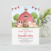 Boerderij Baby shower Kaart (Staand voorkant)