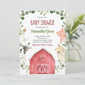 Boerderij Baby shower Kaart (Staand voorkant)