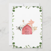 Boerderij Baby shower Kaart (Achterkant)
