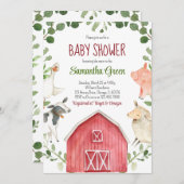 Boerderij Baby shower Kaart (Voorkant / Achterkant)