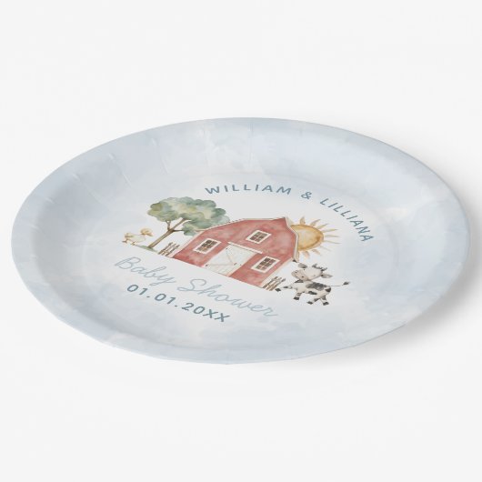 Boerderij Baby shower Papieren Bordje (Gekanteld)