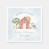 Boerderij Baby shower Papieren servetten (Voorkant)