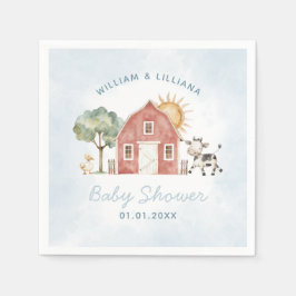 Boerderij Baby shower Papieren servetten