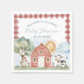 Boerderij Baby shower Papieren servetten (Voorkant)