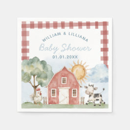 Boerderij Baby shower Papieren servetten