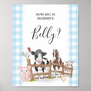 Boerderij Baby shower Raad eens hoe groot is mama' Poster