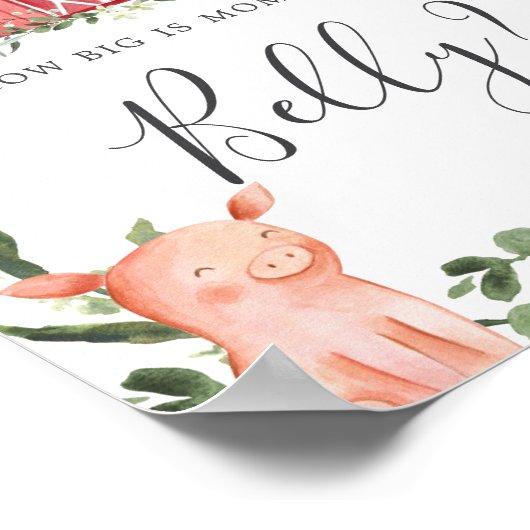 Boerderij Baby shower Raad eens hoe groot is mama' Poster (Hoek)