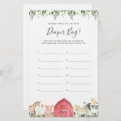 Boerderij Baby shower Raad eens wat er in de luier (Voorkant / Achterkant)