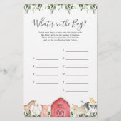 Boerderij Baby shower Raad eens wat er in de tas s (Voorkant)