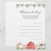 Boerderij Baby shower Raad eens wat er in de tas s (Voorkant / Achterkant)
