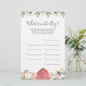 Boerderij Baby shower Raad eens wat er in de tas s (Staand voorkant)