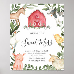 Boerderij Baby shower raad je aan het zoete teken Poster