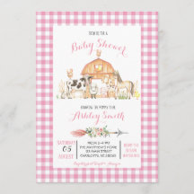 boerderij baby shower roze meisje